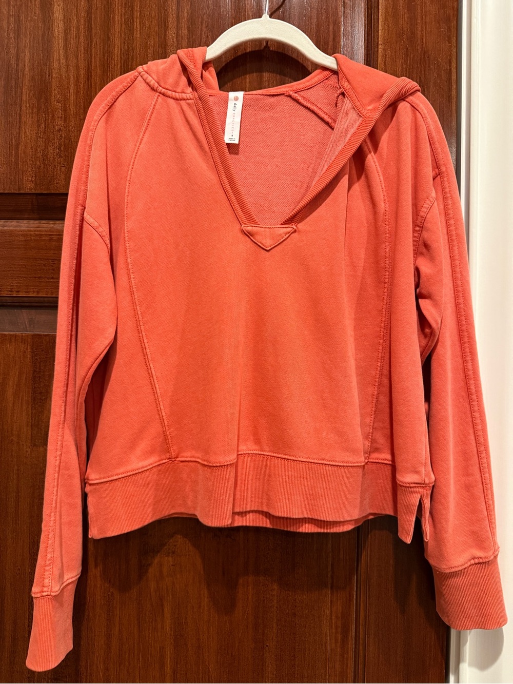 Daily Practice by Anthropologie V-Neck Hoodie Orange
